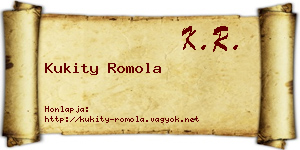 Kukity Romola névjegykártya